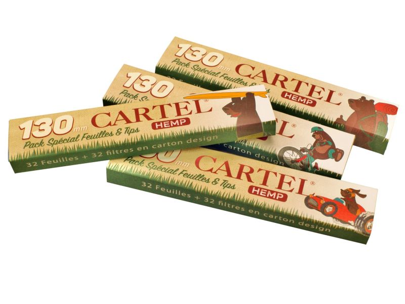 Cartel Extra Long 130mm Hemp Rolling Papers + Tips