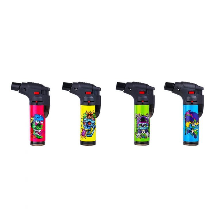 Prof Crazy Skull Windproof Lighter - Plumes