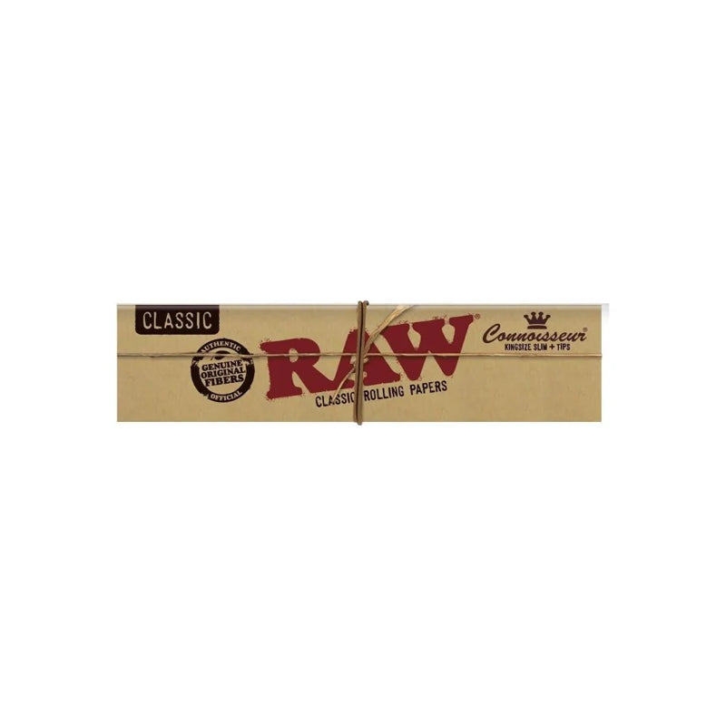 Raw hemp rolling papers on a white background