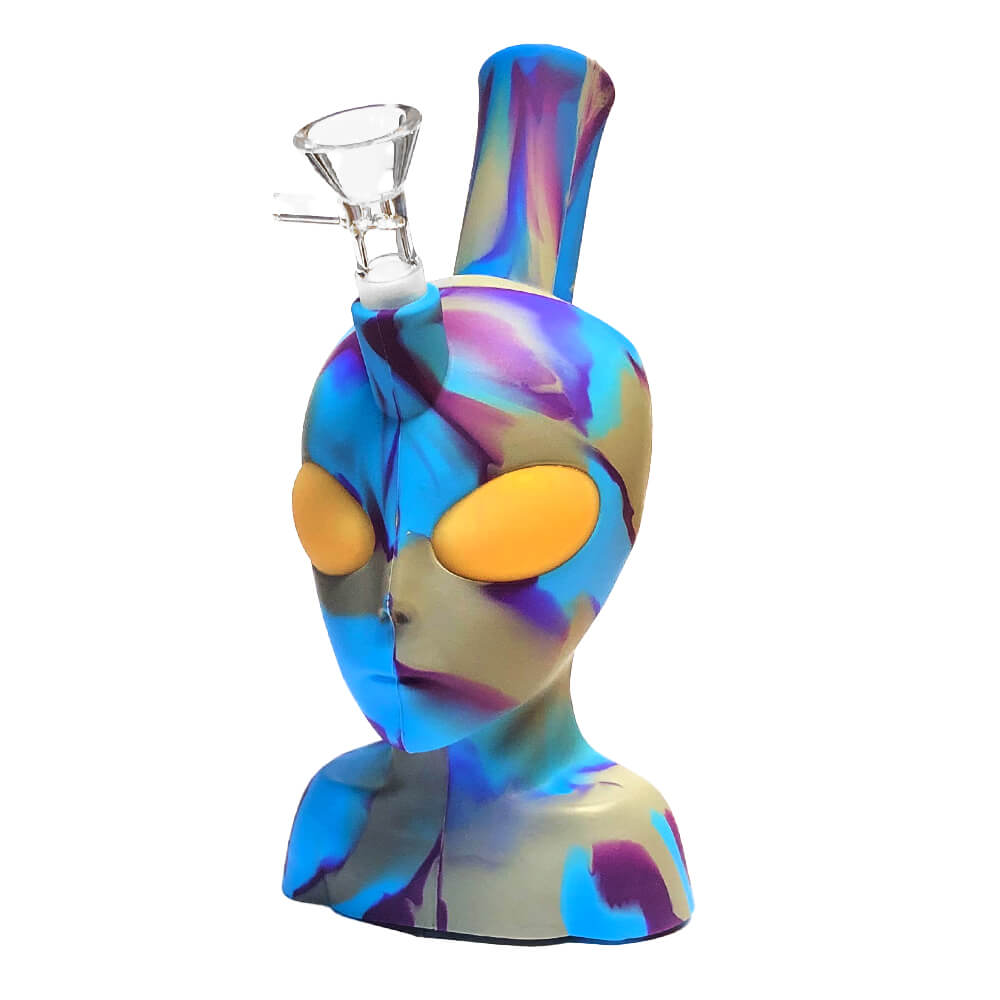 Black Sheep Silicone Bong Alien Head Blue 20cm