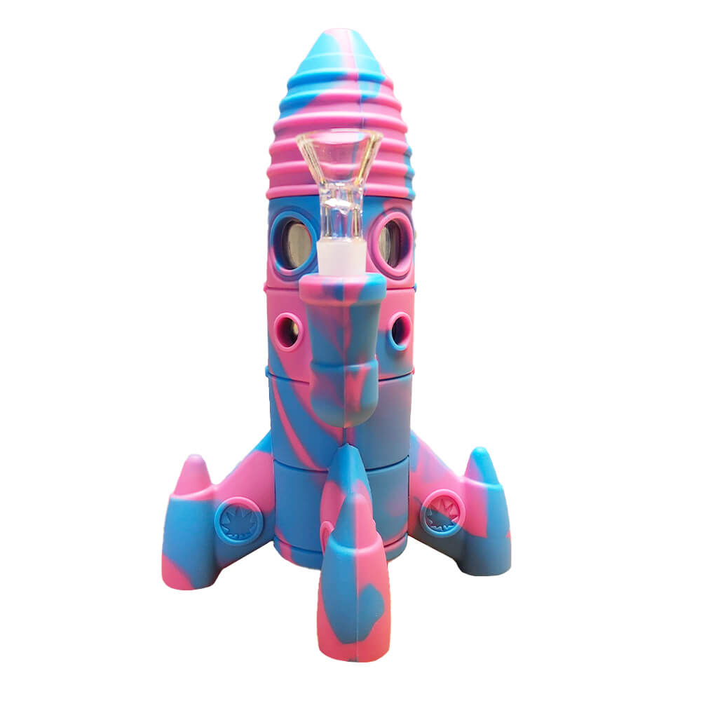 Urban Crew Silicone Rocket Bong Pink with Glowing LED Lights 20cm