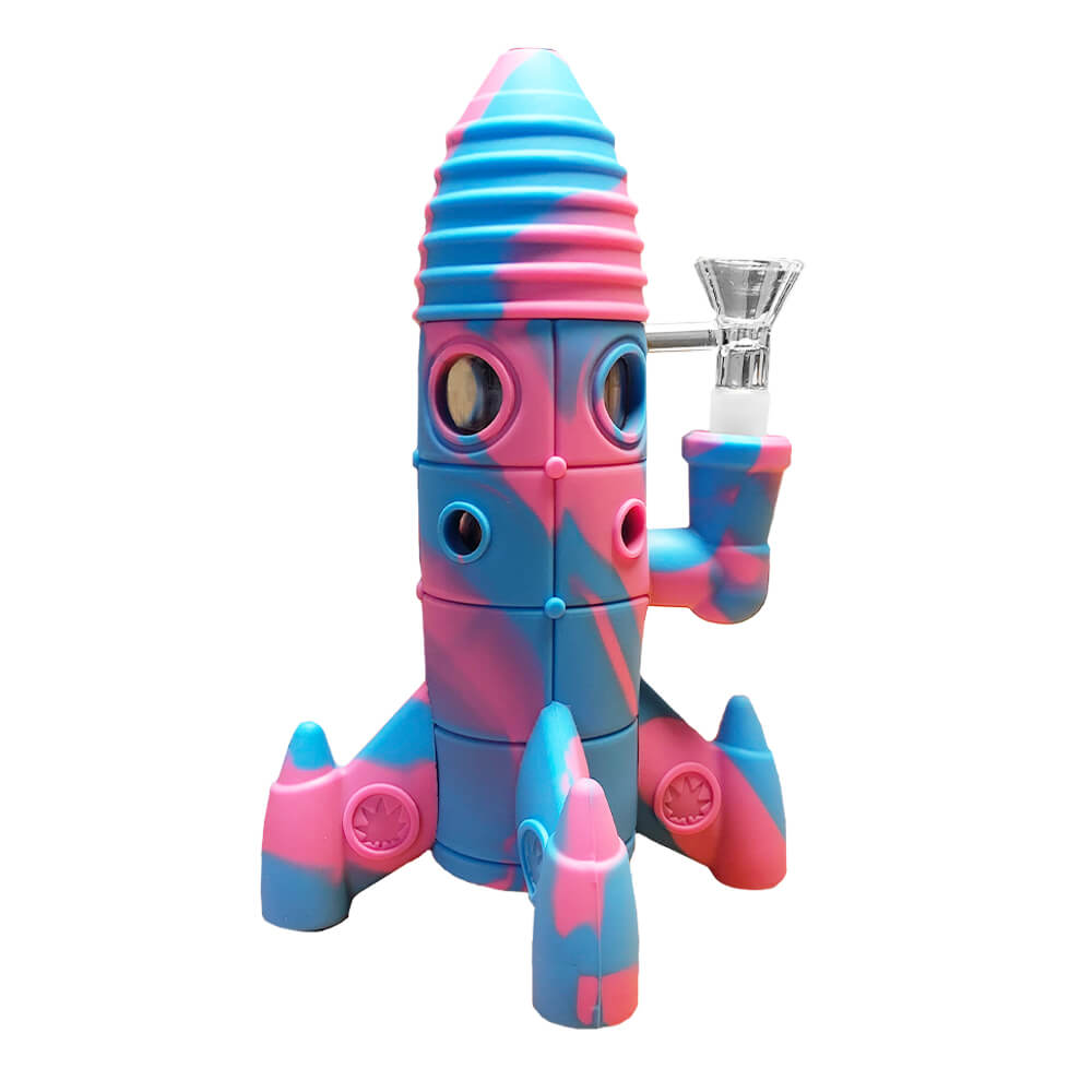 Urban Crew Silicone Rocket Bong Pink with Glowing LED Lights 20cm