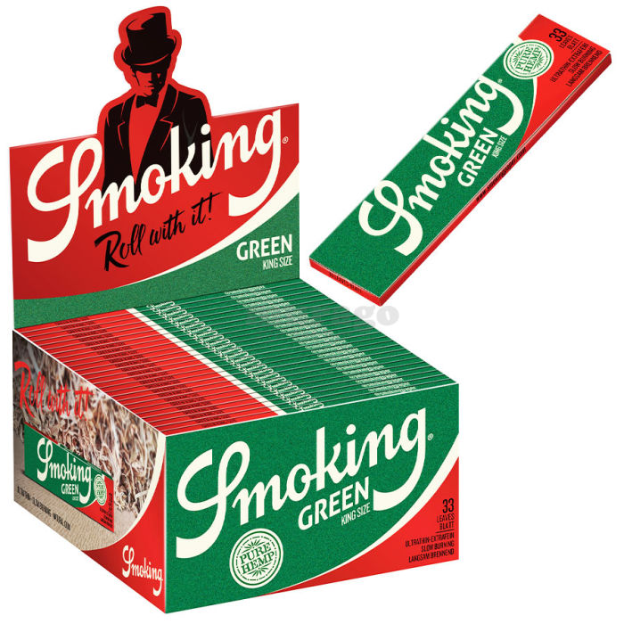 Smoking Green King Size Slim Rolling Papers – Single | 50 Pack